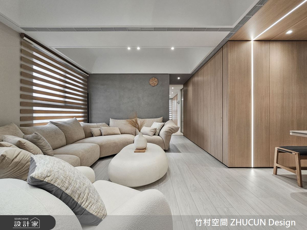 融日式禪風與現代風之混搭宅！整合電視牆、收納機能及動線，讓公領域自...