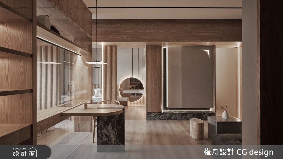 弧形與格柵交織溫馨木質宅，榮獲2023年華人金創獎住宅微型類金獎