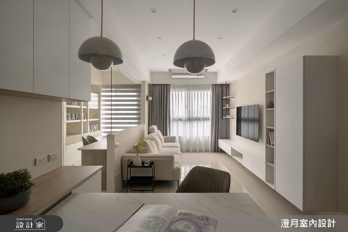 26 坪預售屋三房兩廳完美範例！以系統板材打造各區特色收納，燕麥色鋪敘...