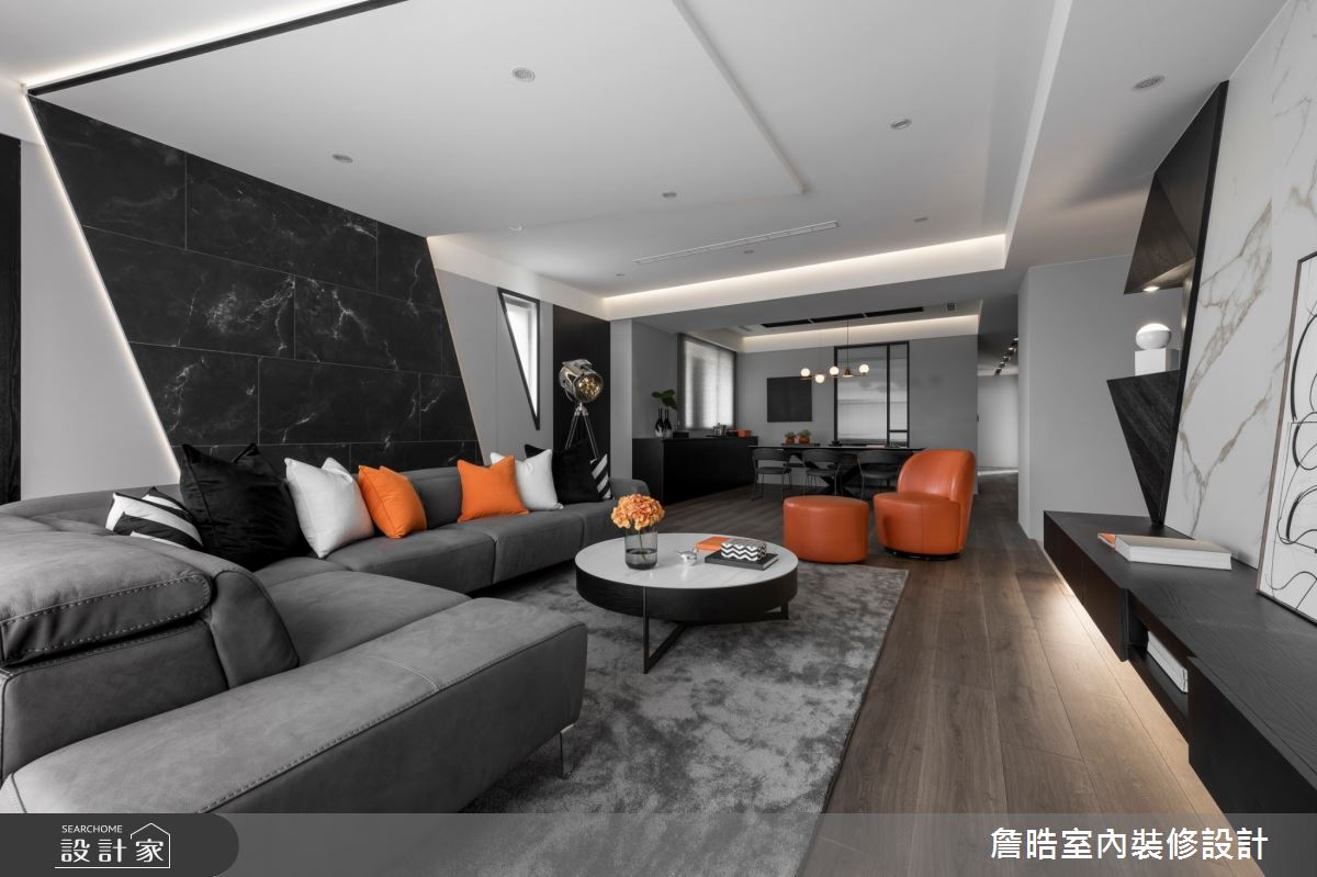 中古屋蛻變現代風尚宅！傾注幾何色塊與燈帶靈感，堆疊耳目一新的退休生...