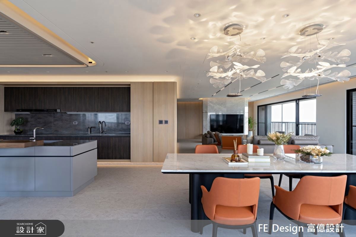 107 坪現代風新成屋，L 型公領域、回字動線、三面落地窗打造零死角景觀宅