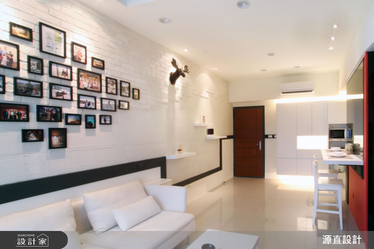 紅與黑撞色混搭 拼出 35 坪樓中樓奢華現代感！