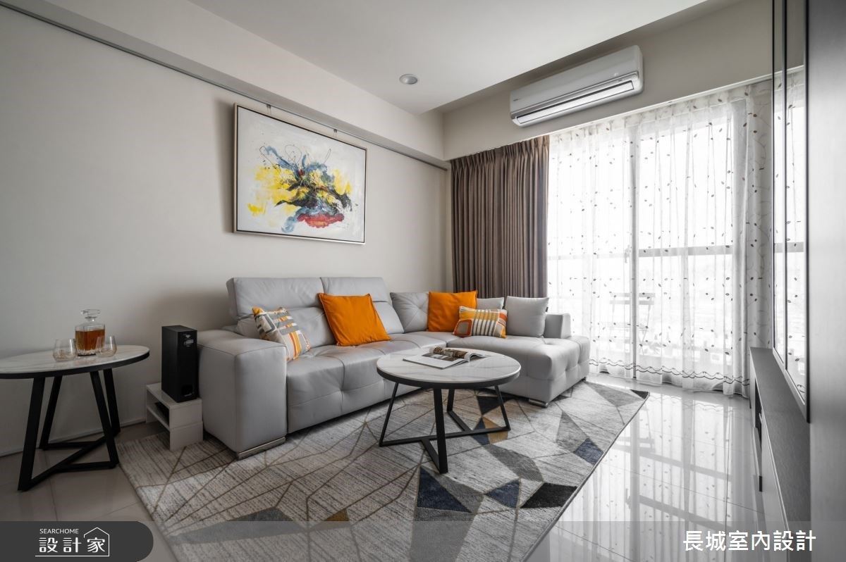 留白藝術美學的極致，以鮮明愛馬仕橘點綴美式風小宅