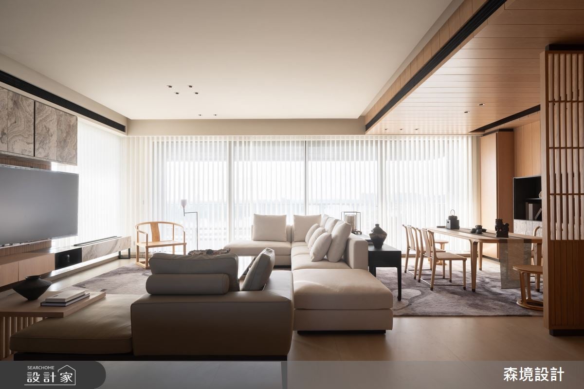 新中式豪邸體現悠然慢活步調，開闊廳區、宴客餐廚、茶室通通都滿足！