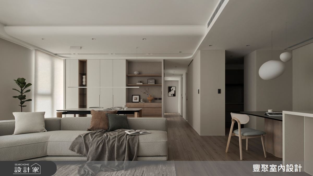 從預售屋到現代風，42坪親子宅以奶茶色實現溫潤生活感