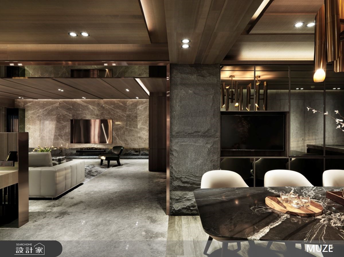推開百坪現代風豪宅的大門！以奢石迎來壯闊感，就連玄關長廊都令人讚嘆