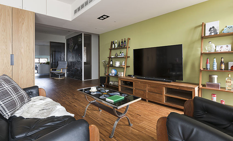 新竹 35 坪草綠色的現代居家