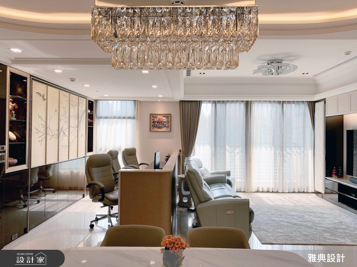 三房兩廳這樣規劃！客廳開放式書房＋一房改為更衣室，40坪休閒風格宅活...