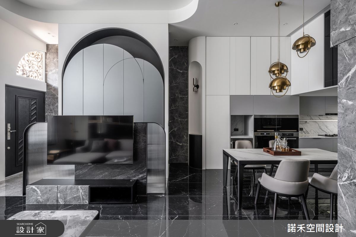 弧與線的交織，細細品味現代透天宅內獨特表情