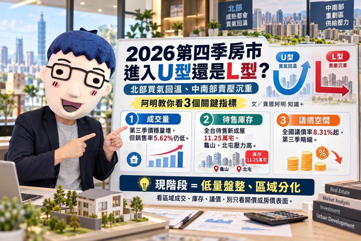 2026第四季房市進入U型還是L型！北部買氣回溫、中南部賣壓沉重　阿明教...