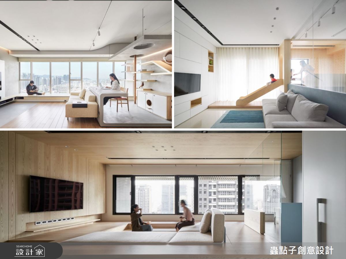 療癒客廳的熱門解法：「以動線串聯空間」！解析孩童遊樂園、山景貓宅及...