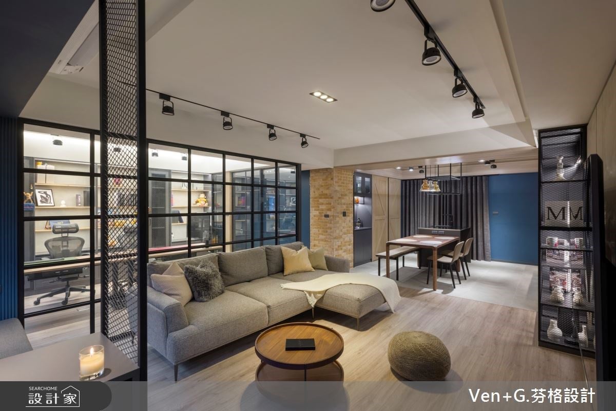 工業風打造工作與生活的完美平衡！37 坪老屋翻新計畫，把居家客廳打造成...