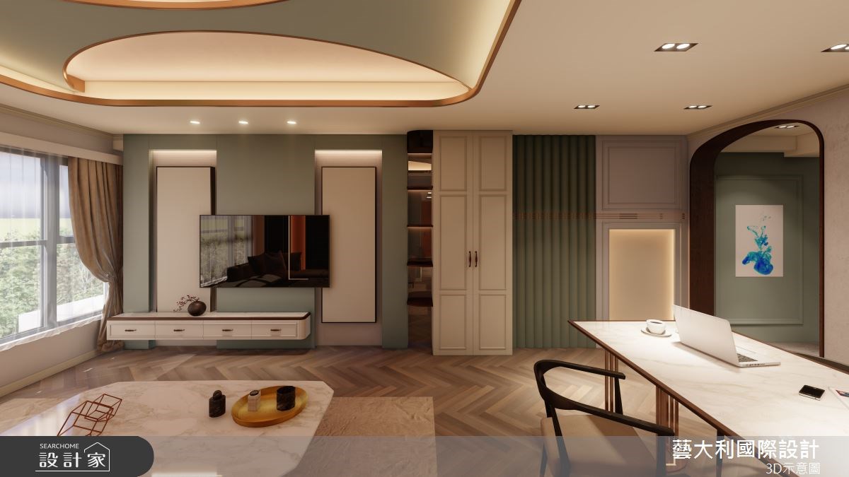 怦然心動的現代法式風！以莫蘭迪綠打底寧靜感，線板、圓拱門迎來浪漫氣息