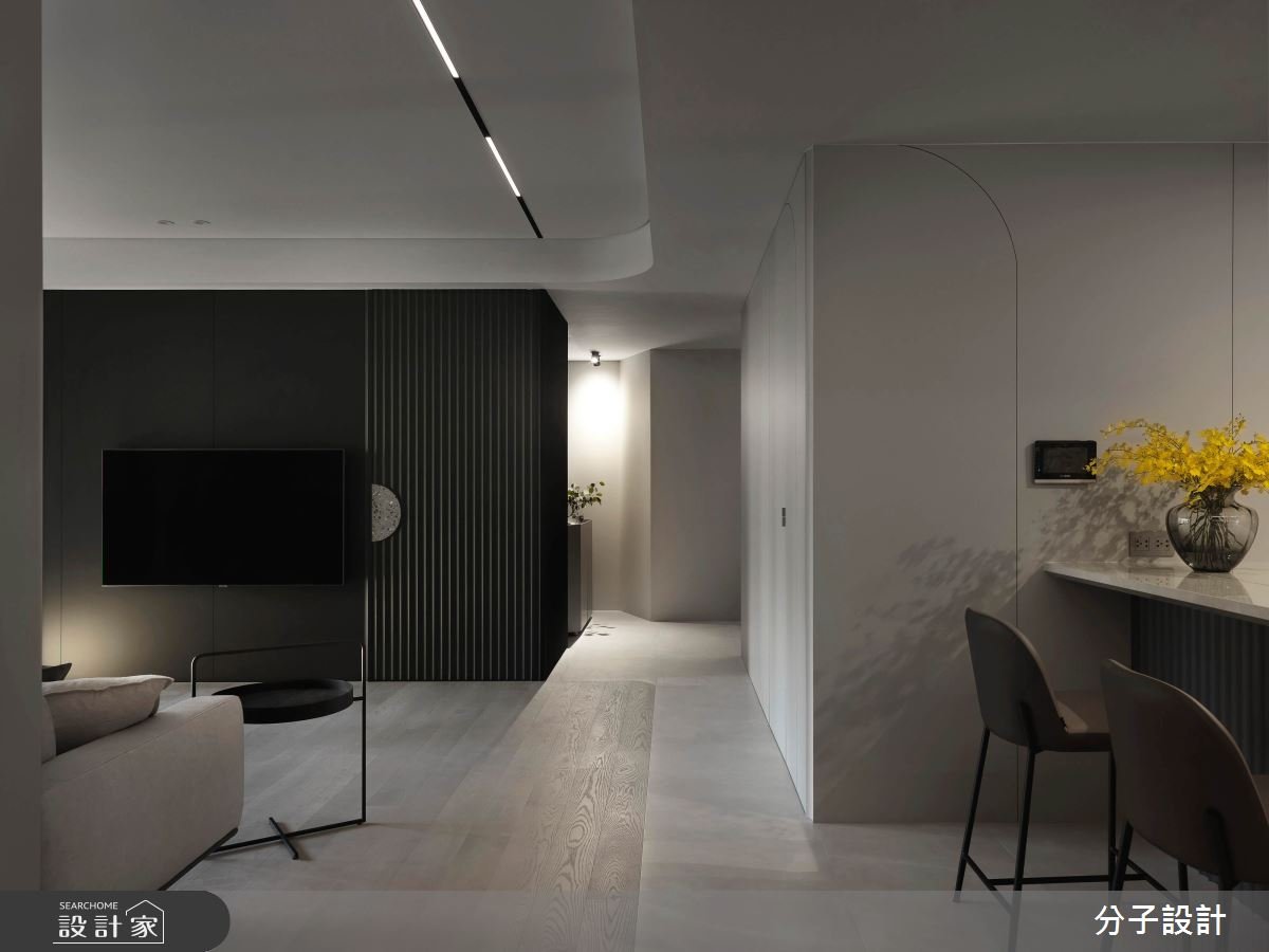 線性交織圓弧，展現毛胚屋的魅力！黑灰白三色成就無所不在的生活美學