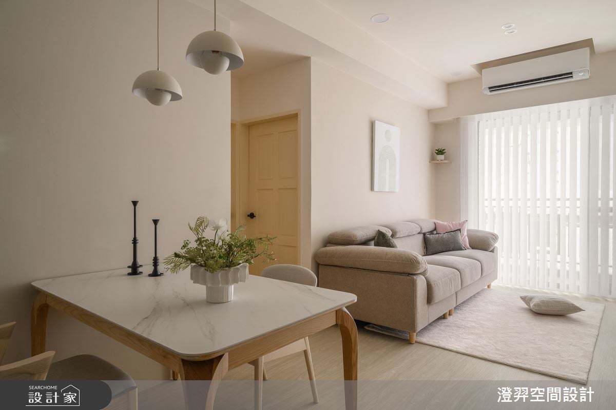 秋冬裡最溫暖的韓系奶油風！在15坪光感小宅，迎接兩人相伴的美好日常