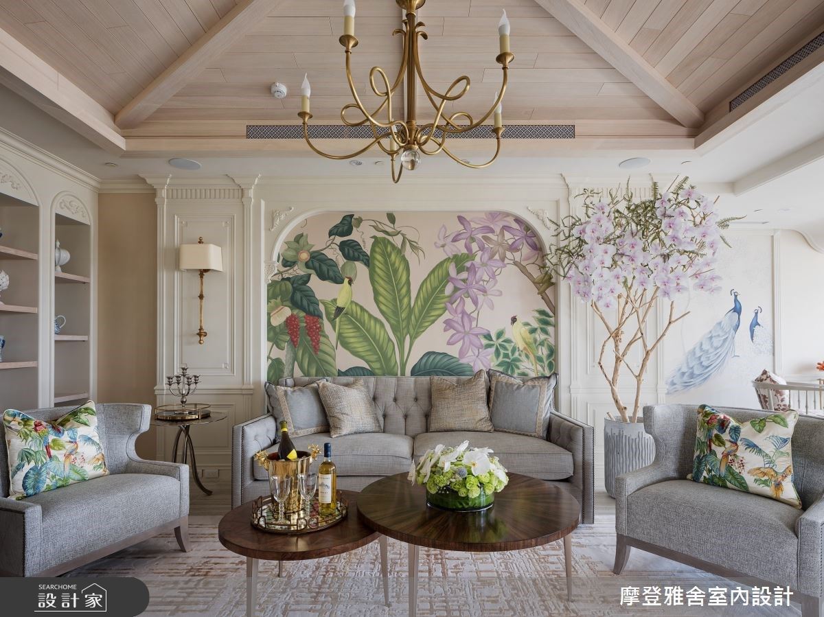 手繪打卡牆、空中花園帶你穿越到歐洲！為三十週年珍珠婚訂製的80坪法式...