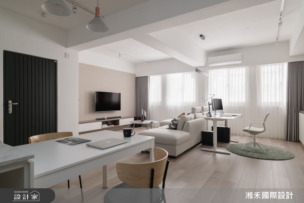 老屋回春時尚裸色北歐風！湖水綠磁磚與幾何斜切色塊，激盪創意生活靈感