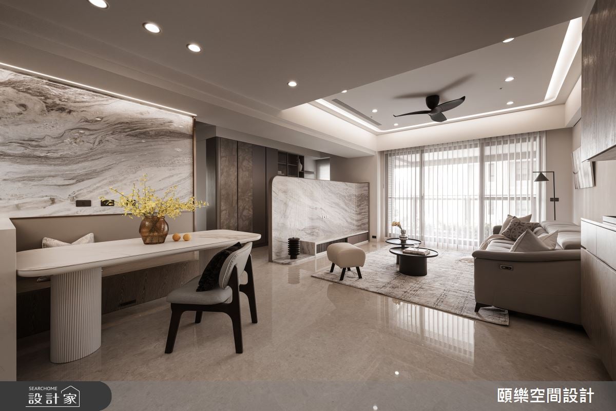 45坪奢華風的質感居家，奢石與木質相互映襯的四房兩廳高雅宅