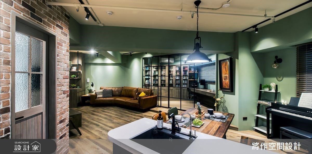 老屋翻新28坪工業風私宅！創意斜角化解畸零格局，梳理出流暢動線，讓家...