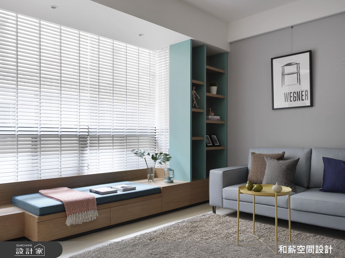 藍配綠再加上一點灰 ! 調出專屬一家 4 口的清爽色彩 !