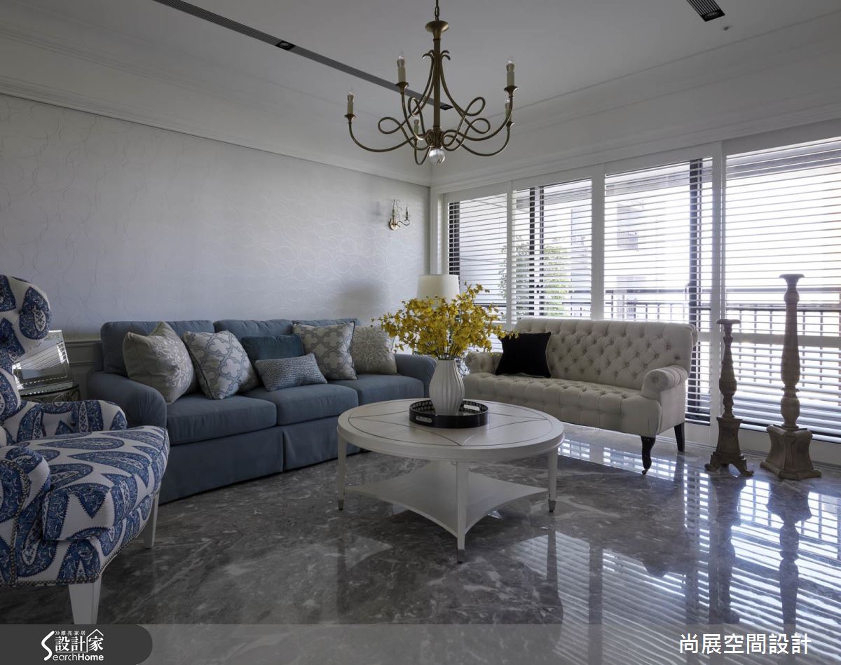 今年春夏最時尚的藍！就在美到不像樣的 75 坪美式風大宅