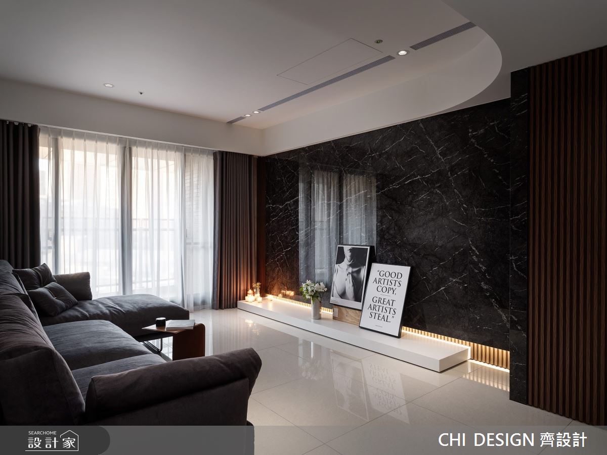 充滿溫度的冷色現代宅！以豐富建材、色彩堆疊，讓生活美學觸手可及