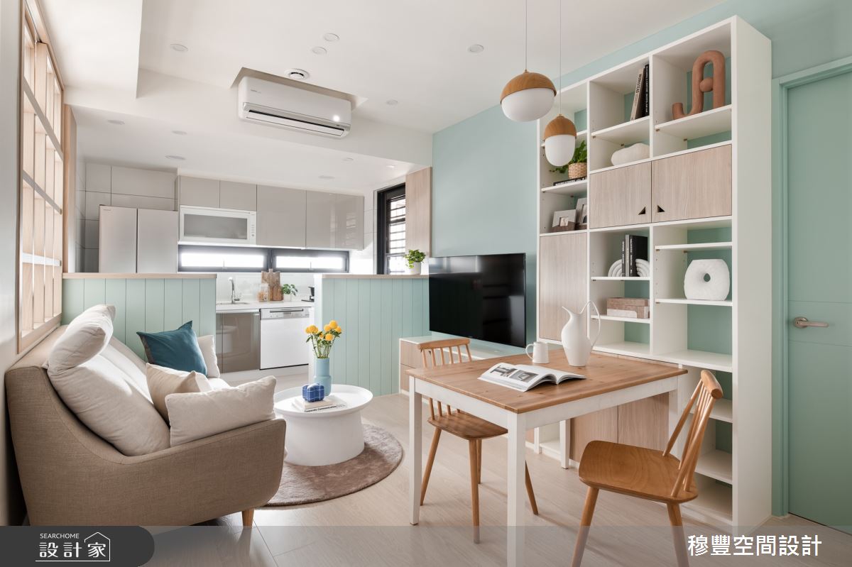 輕甜系私宅來報到！薄荷綠妝點15坪北歐空間