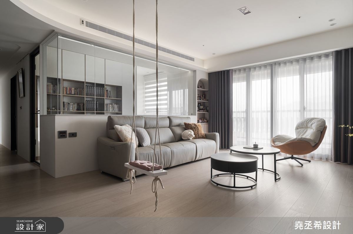 濃縮100%生活感日常居家！玻璃屋書房、開放中島廚房，還可盪鞦韆度過休...