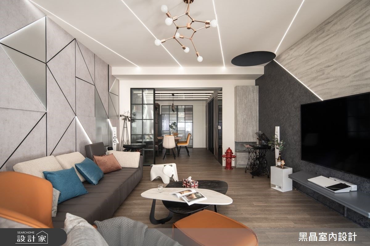 大玩幾何線條、燈帶設計！改造老透天後，竟意外流露現代時尚感