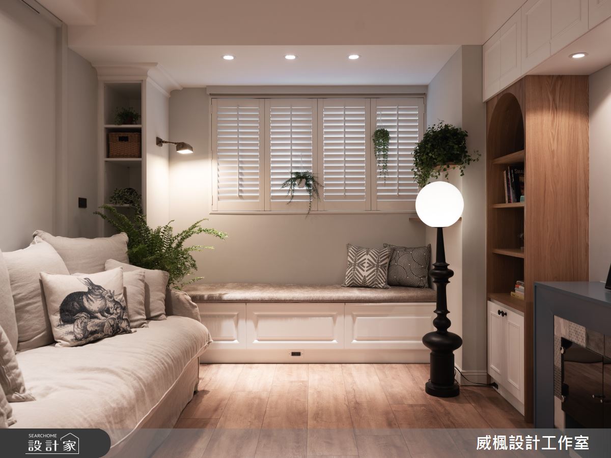 經典美式元素喚醒老屋靈魂！線板×木百葉圍塑25坪機能宅