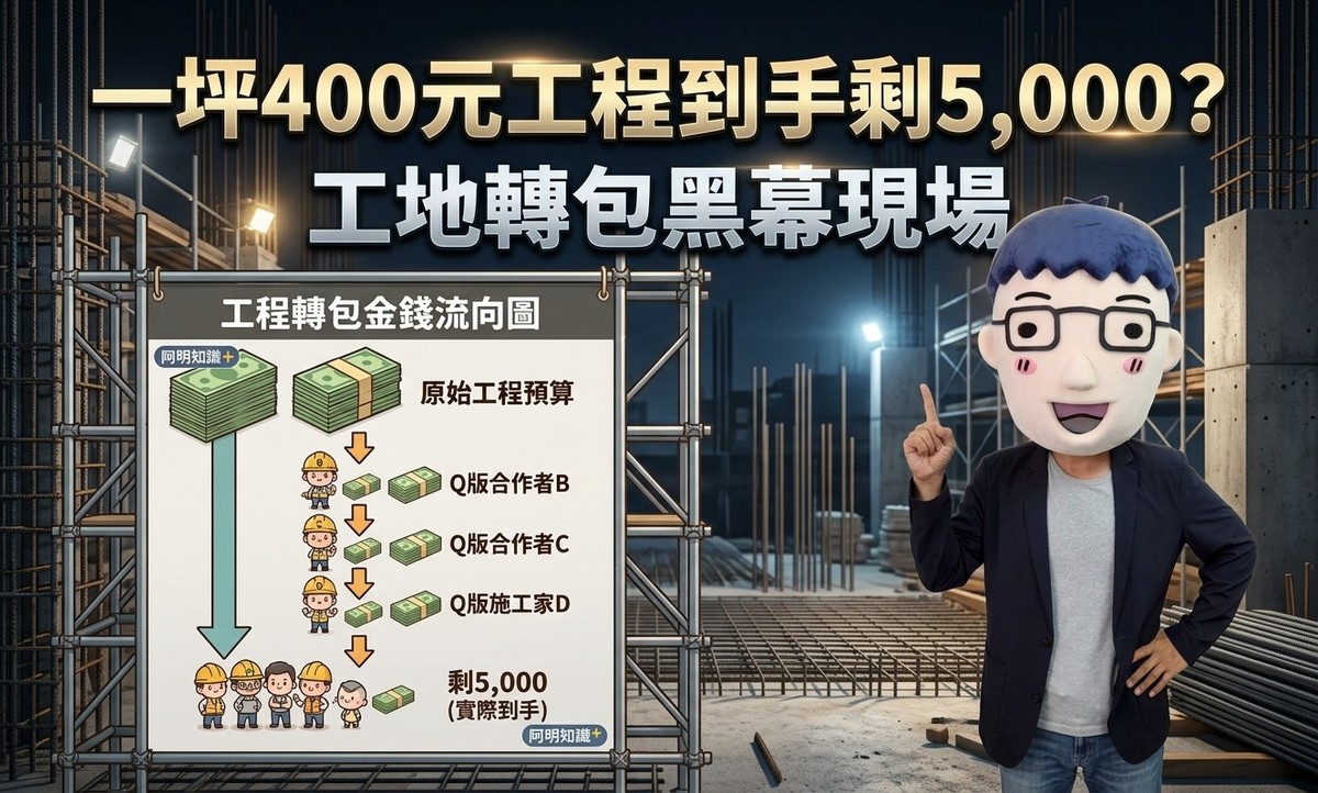 一坪400元工程到手剩5,000？工地轉包黑幕：中間那幾層，錢分得心安嗎？