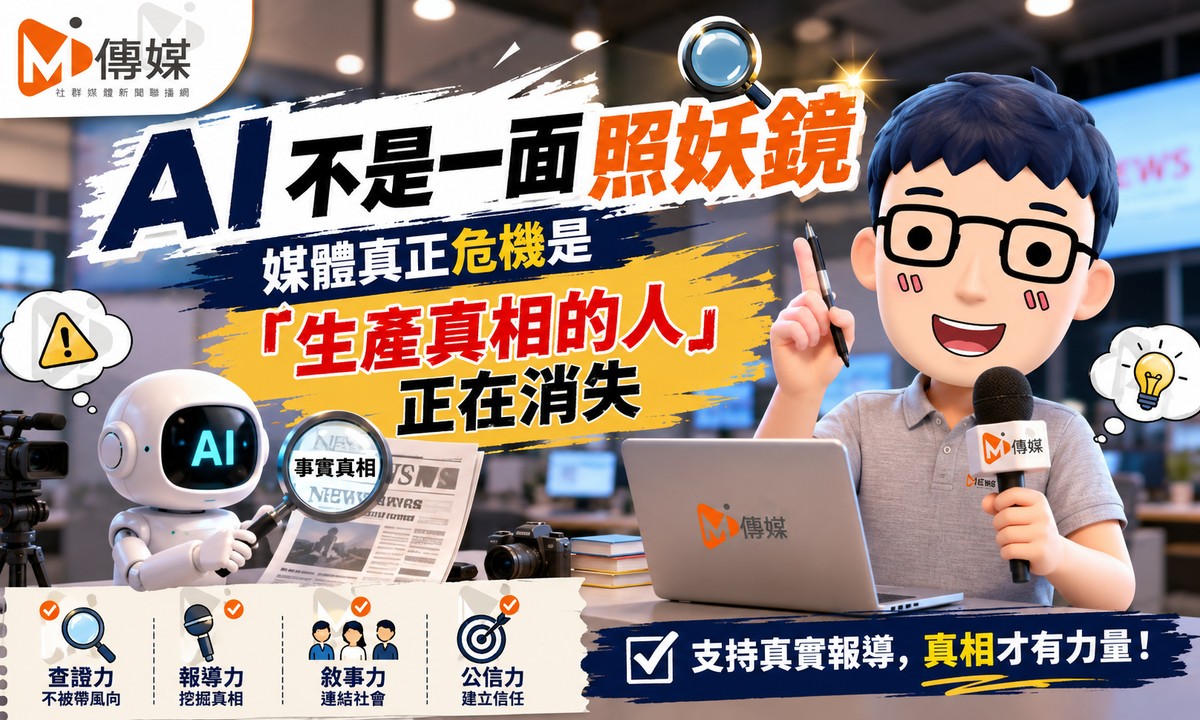 AI不是新聞業的敵人，而是一面照妖鏡：媒體真正危機是「生產真相的人」...