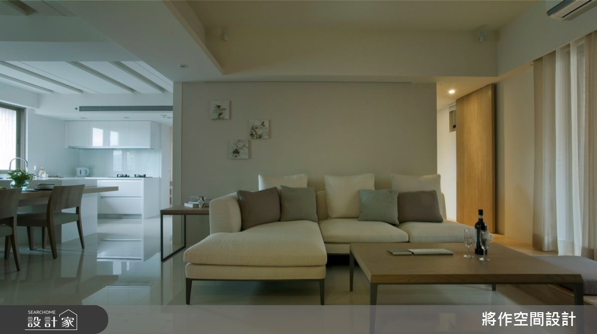 客廳超長廊道重整空間感！27 坪破碎格局老屋奇蹟重生