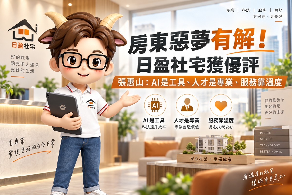 房東惡夢有解！日盈社宅獲優評  張惠山：AI是工具、人才是專業、服務靠溫度