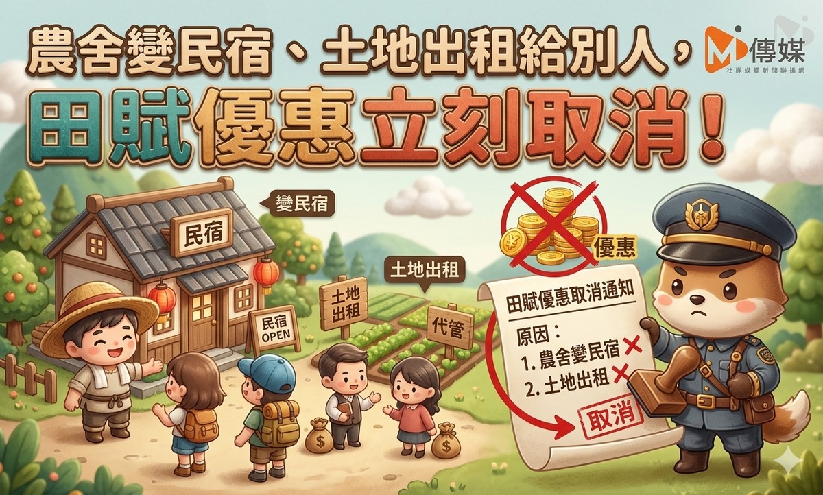 農舍變民宿、土地出租給別人，田賦優惠立刻取消！稅務局：想做營業用，...