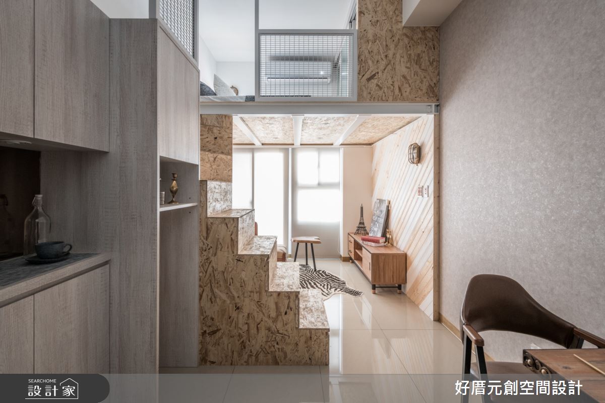 13坪也能有完整玄關與獨立餐廚！善用擴張網與新興建材打造輕工業風單身宅