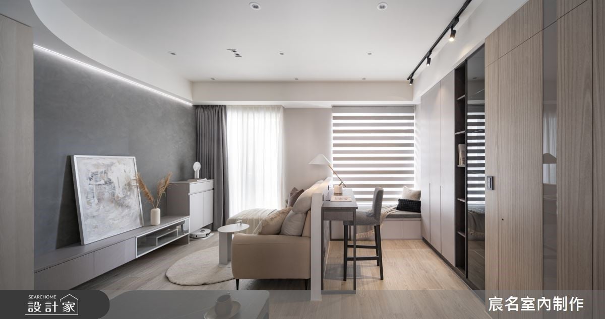 20坪小宅變出2+1房跟海量收納！投影布幕滿足獨享式的觀影體驗