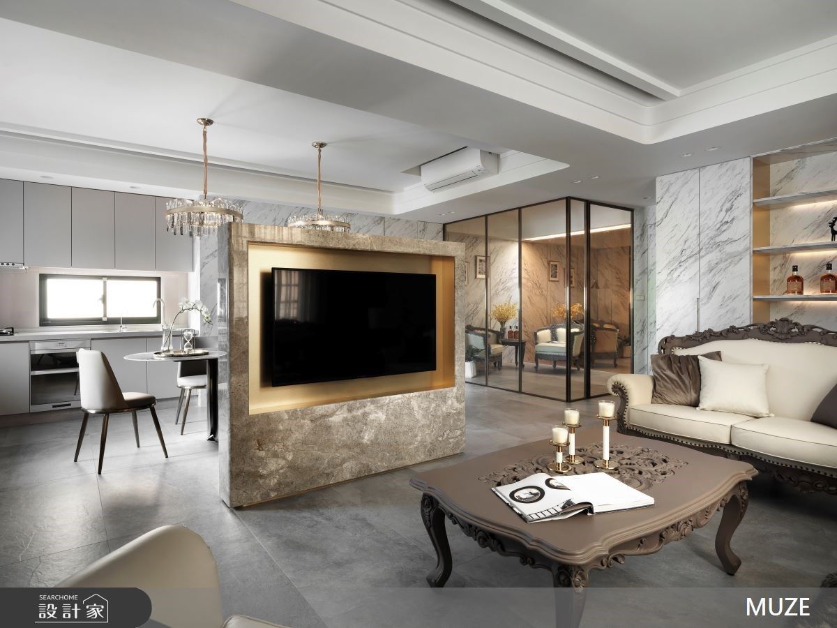 中古屋翻新奢華新古典！回字型動線與材質演繹，蘊藏大器與品味細節宅邸