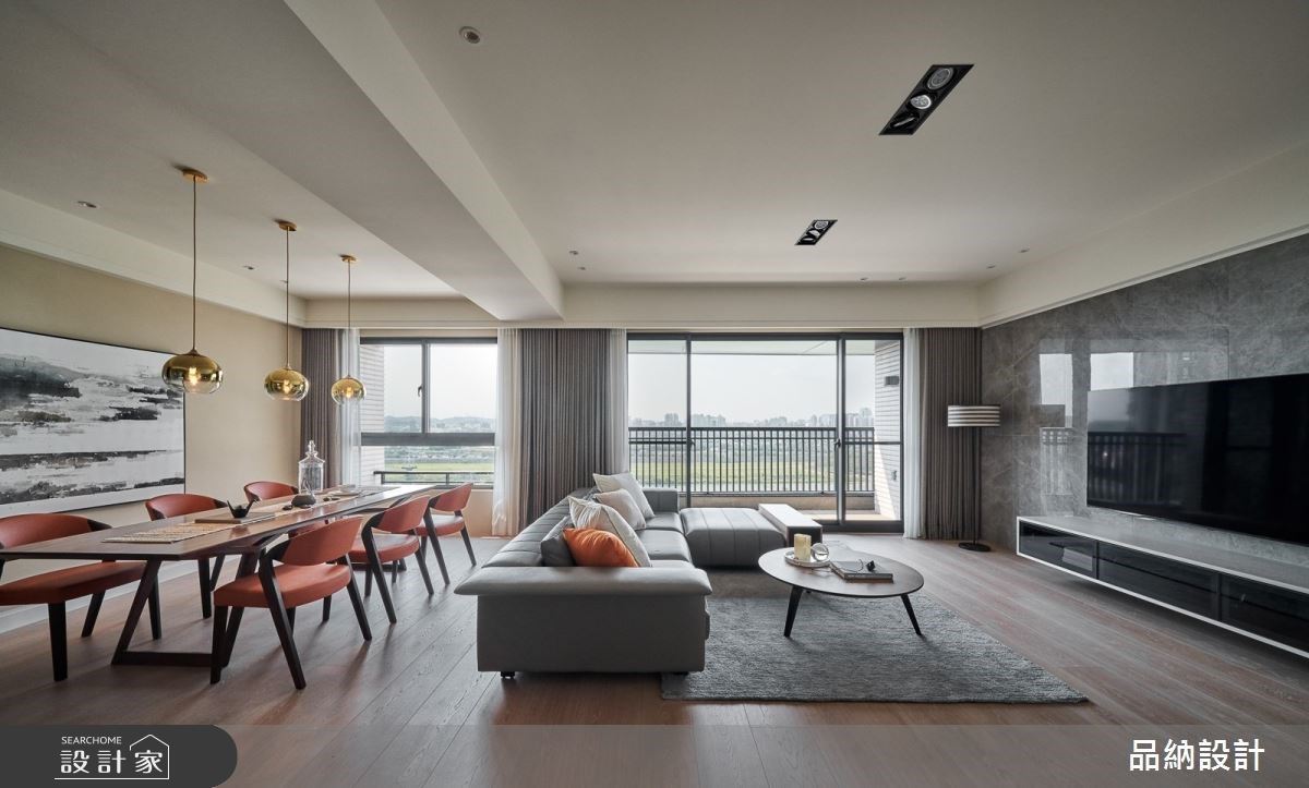 「輕綴金質、愛馬仕橘」坐擁豪宅般的景觀視野，玩出寫意優雅的 40 坪經...
