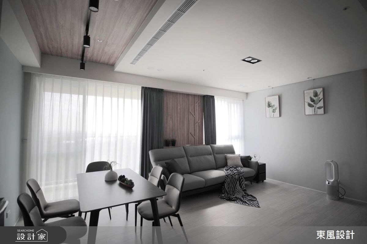 裡、外合一的療癒系美感！30坪寧靜現代風，用質感灰藍打造天然避風港