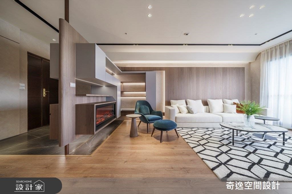 孔雀藍、愛馬仕橘渲染輕奢氣息！點亮2大2小的優雅現代宅