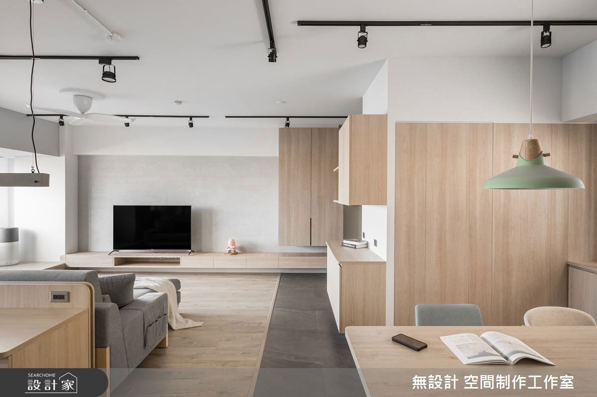 矯正 30 坪中古屋歪斜格局！用薄荷綠玩出森林系清透感，超長「窗邊臥榻...