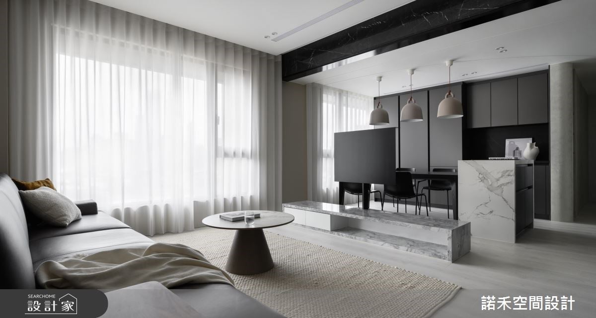 玄關與書房結合！解構牆體活化坪效，開啟 27 坪新婚宅幸福航程