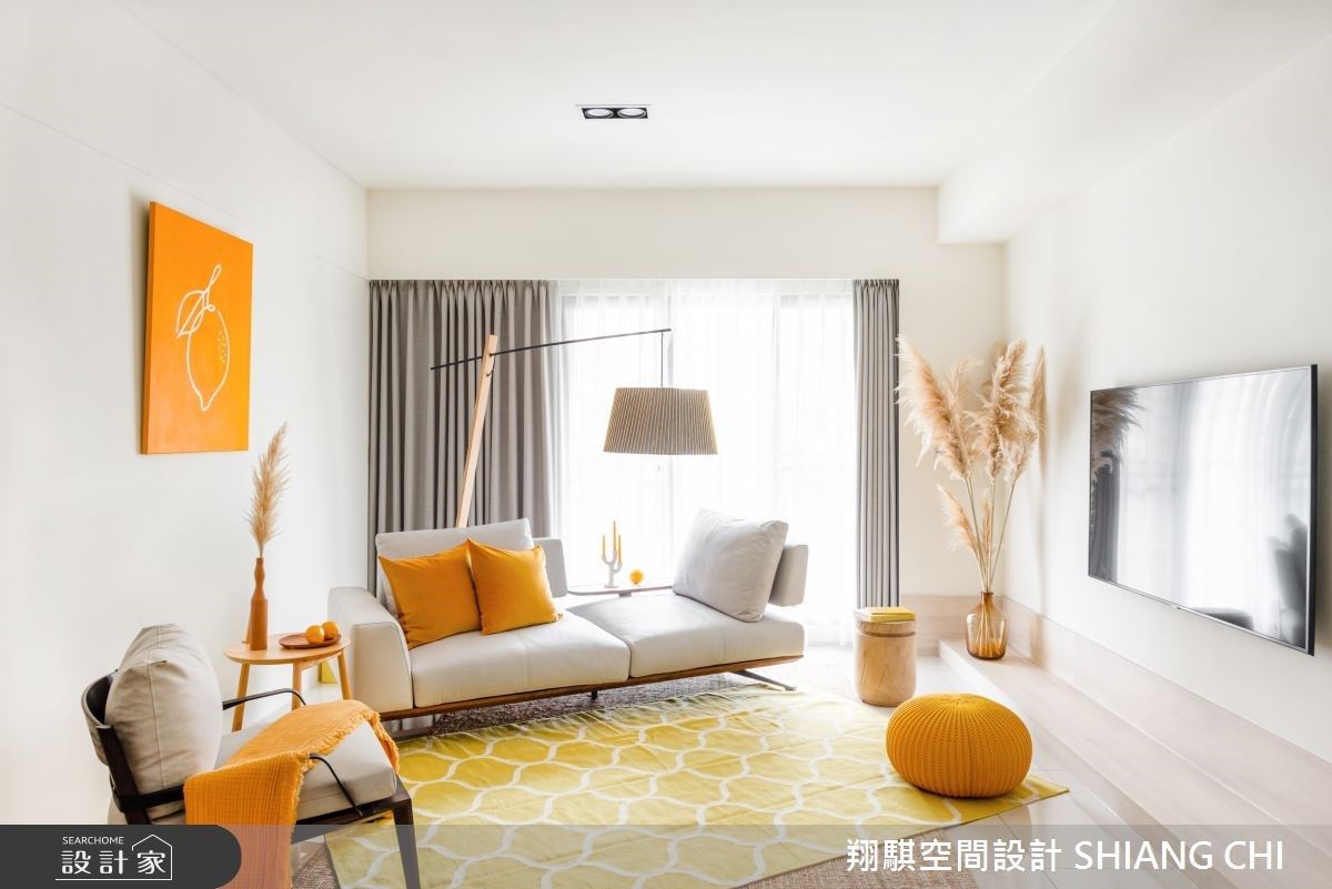 IG 網美咖啡店風！用「柳橙黃」勾勒活力滿點的 33 坪糖系北歐宅