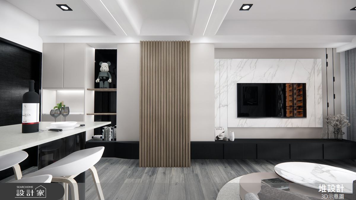 簡約舒適的25坪現代風空間！輕透明亮開放公領域，餐桌兼中島全面提升生...