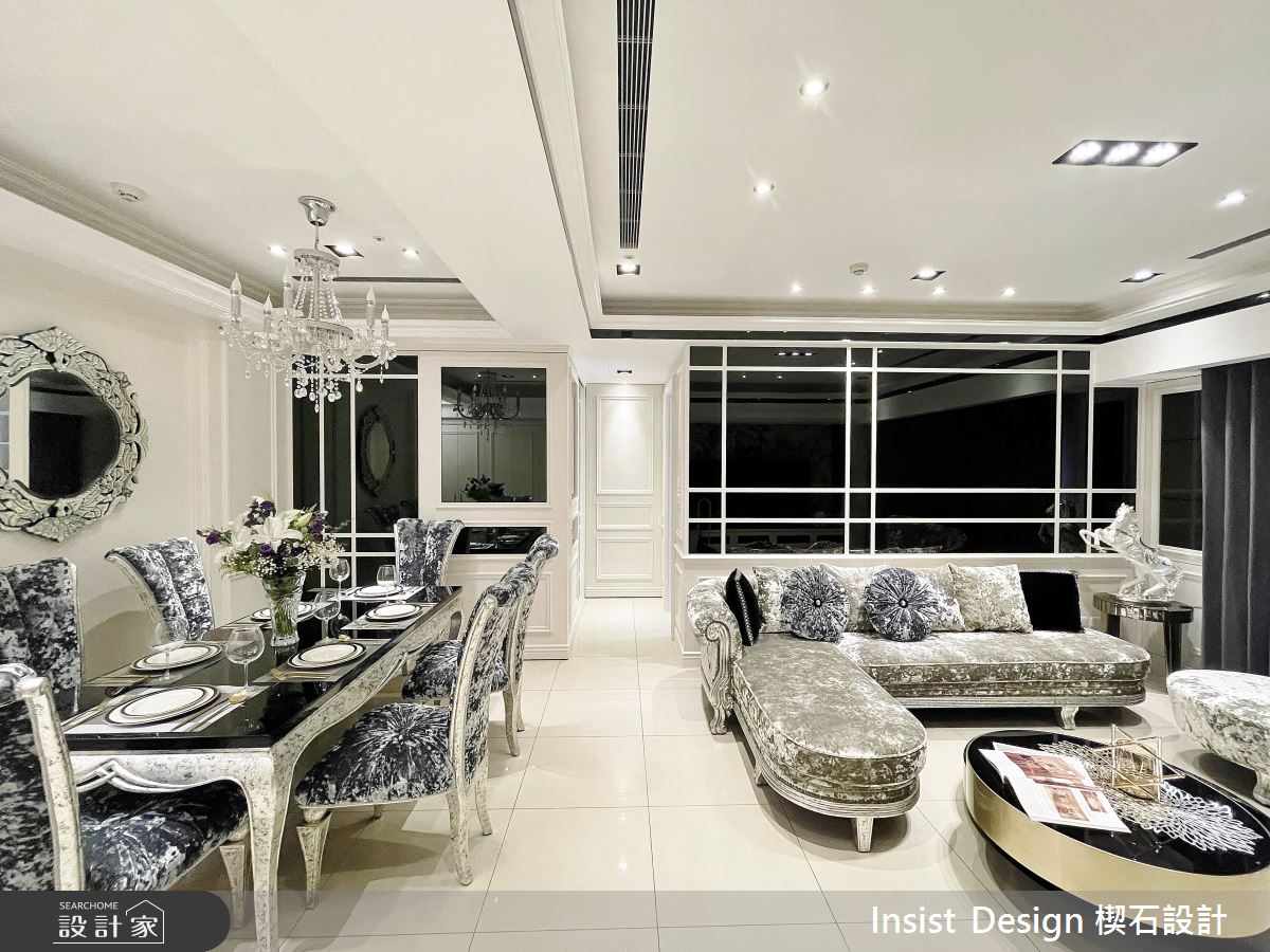 解密新古典與收納的黃金比!典雅壁紙X細膩石材X時髦鏡面成就奢而不俗的新...