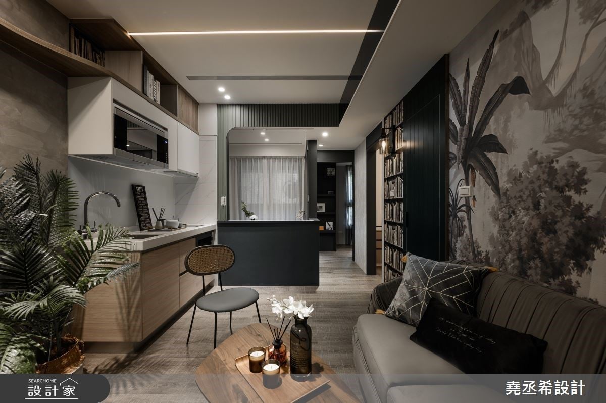 12坪小宅打造兩房一廳飯店宅，複合式設計讓廚房、書房與客房一個都不少!