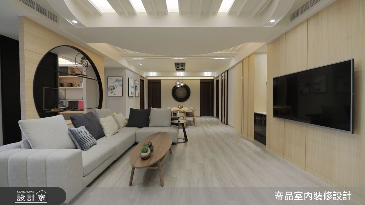 新東方風邂逅寧靜日式感！圓弧開創虛實之美，大器而優雅的53坪人文大宅