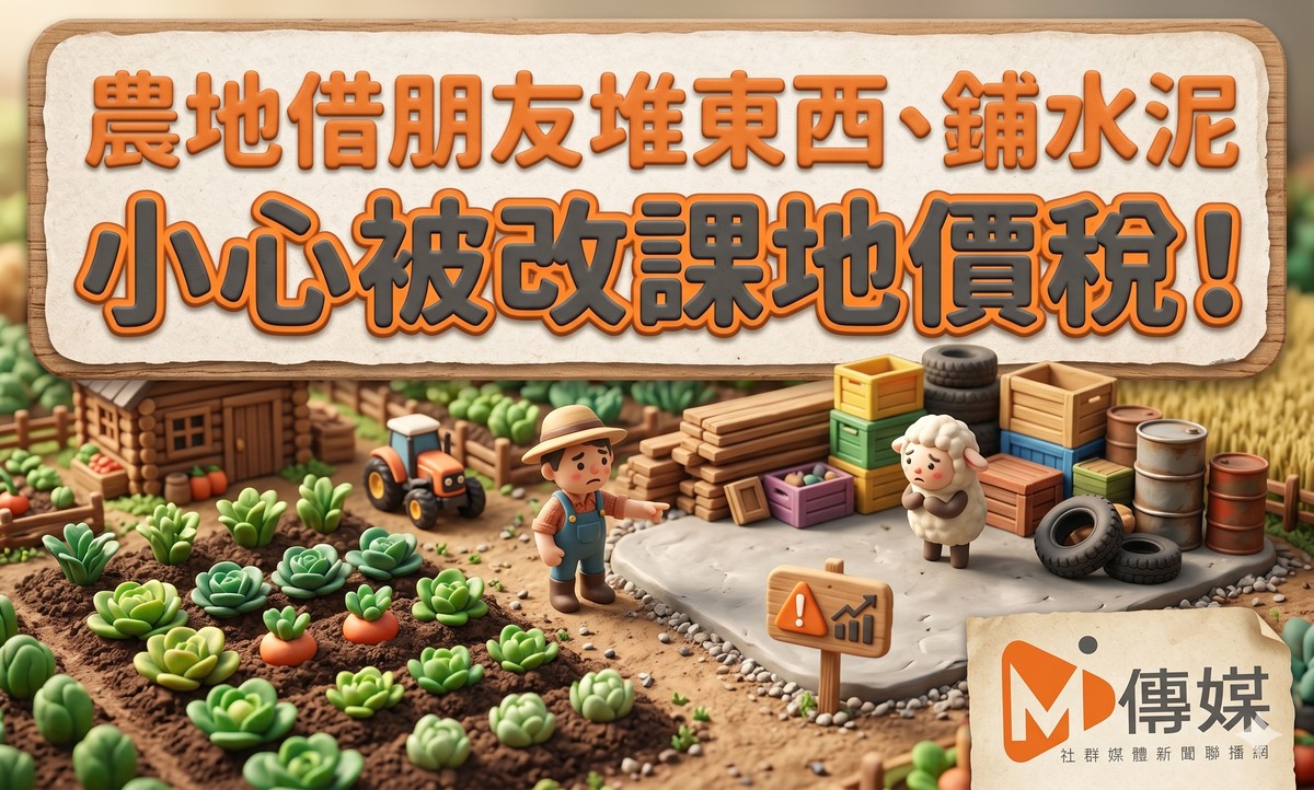 農地借朋友堆東西、鋪水泥，小心被改課地價稅！財稅局：無償也不行，恢...