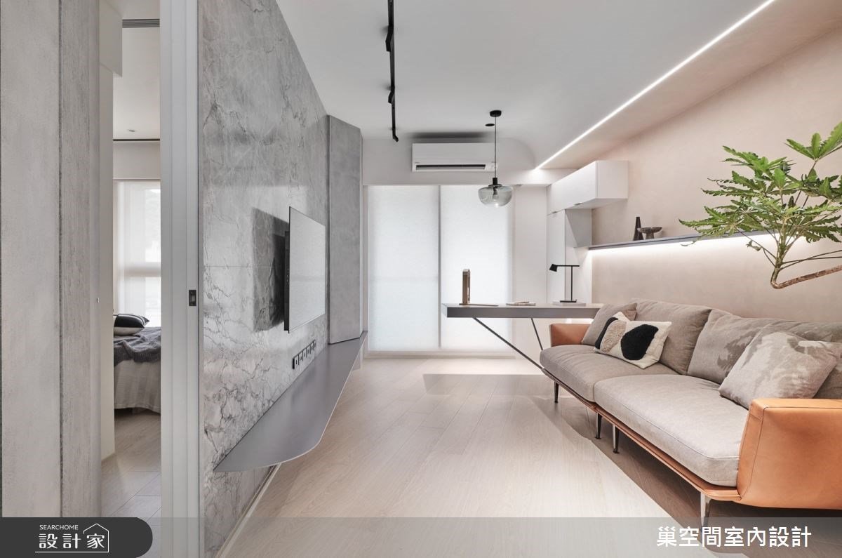 空間唯美的恆溫! 運用圓弧、色彩、隱藏設計創造19坪3房的典範